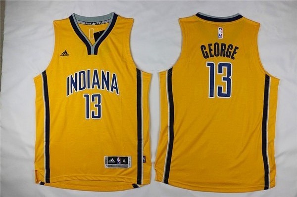 NBA Youth Indlana Pacers #13 Paul George yellow Jerseys